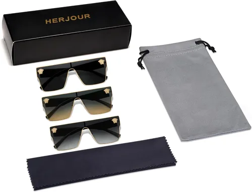 Miniatura 5 de Allarallvr Gafas de sol cuadradas de gran tamaño para mujeres hombres vintage de moda clásica gafas de sol de sol para mujer AR82087