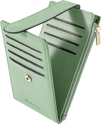 Miniatura 14 de Chelmon Cartera de mujer delgada con bloqueo RFID, billetera plegable con varios compartimientos para tarjetas con bolsillo con cremallera, Beige