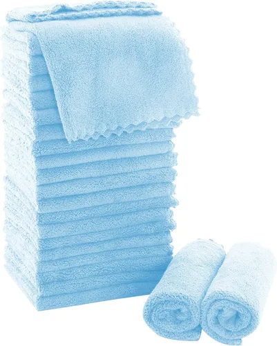 Miniatura 16 de MOONQUEEN Juego de Toallitas Ultra Suaves Premium - 12 x 12 pulgadas - Paquete de 72 - Secado Rápido - Paños de Baño de Terciopelo Coral Altamente