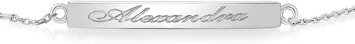 Miniatura 2 de Gema Stone King 925 - Pulsera de plata de ley personalizada, 1.063 x 0.118in, ajustable, para mujer