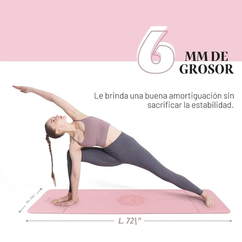Miniatura 5 de Alfombrilla de yoga antideslizante, esterillas de fitness de pilates, ecológicas, antidesgarros, de 1/4 de pulgada de grosor, esterillas de yoga