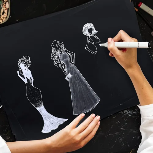 Miniatura 6 de Crtiin 100 hojas de papel de dibujo negro pesado 150 GSM, 100 libras, papel de dibujo para lápices de colores, pastel al óleo, carbón, bolígrafo