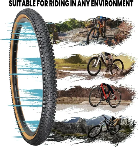 Miniatura 6 de Hycline Juego de 2 neumáticos para bicicleta de montaña: 20/24/26/27.5 pulgadas, repuesto plegable de alto rendimiento, resistentes al desgaste