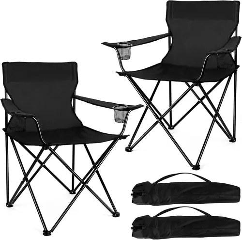 Joyfair Silla de camping portátil, sillas plegables para césped al aire libre para adultos, sillas plegables grandes resistentes para playa, pesca,
