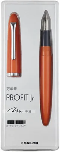 Miniatura 2 de Sailor - Pluma estilográfica Profit Jr. - Pluma estilográfica de punta medio-fina cromada naranja 12-0222-373 con bolígrafo táctil con puntero