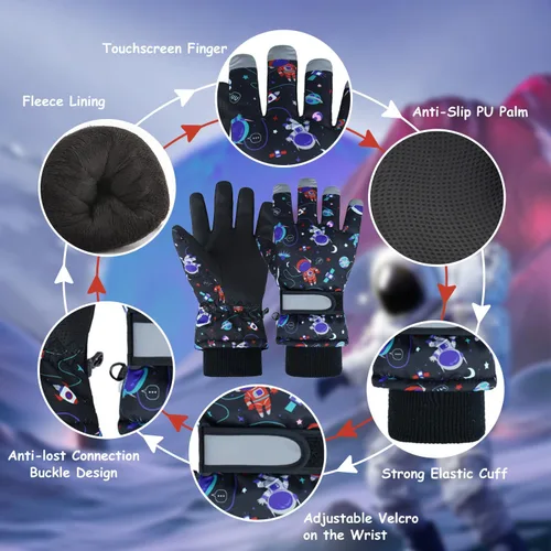 Miniatura 40 de Guantes de nieve para hombre y mujer, impermeables, para invierno, cálidos, para esquí, snowboard, guantes para mujer
