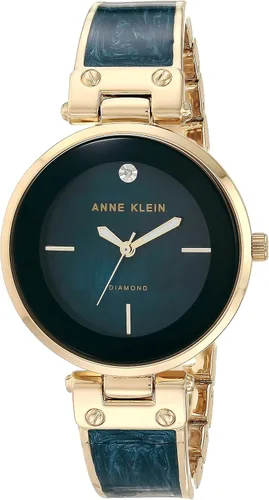 Miniatura 11 de Anne Klein - Reloj de brazalete con esfera de diamante auténtico para mujer Rosa claro / Dorado