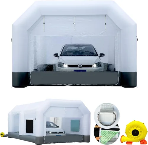 GORILLASPRO Cabina de pintura inflable portátil de 21 x 13 x 9 pies con soplador de 680 W, cabina de pulverización inflable, sistema de filtro de