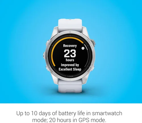 Miniatura 3 de Garmin epix Pro (Gen 2), 42mm, reloj inteligente de alto rendimiento, tecnología de entrenamiento avanzada, linterna incorporada, Whitestone Plata