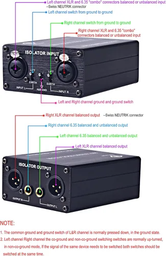 Miniatura 3 de Transformador de eliminación XRL/6.35/TRS / 1/4 TS Aislamiento de audio Detener el zumbido o zumbido no deseado de los sistemas de sonido y PA