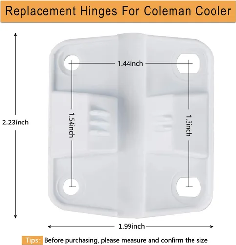 Miniatura 6 de Ansook Juego de bisagras y tornillos de plástico de repuesto, compatible con Coleman Coolers 5253 6262 6270, reemplazo de bisagras de refrigerador