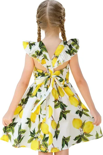 Miniatura 292 de Vestido de verano para niña, de algodón, con diseño floral