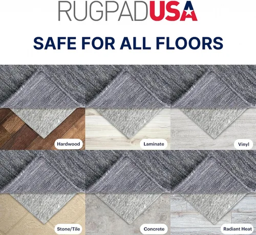 Miniatura 4 de RUGPADUSA, Almohadilla para alfombra de 4 pies 10 pulgadas x 6 pies 10 pulgadas, 100% fieltro (1/4 pulgadas de grosor), segura para todos