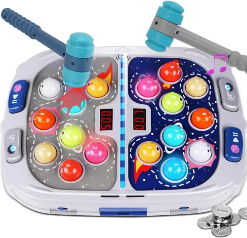 Miniatura 7 de Juego de Golpear Topos para Niños, Juguetes para Niños y Niñas de 3-12 Años, Juguete de Golpear Topos para Niños Pequeños, Regalos para Niños y Rosa