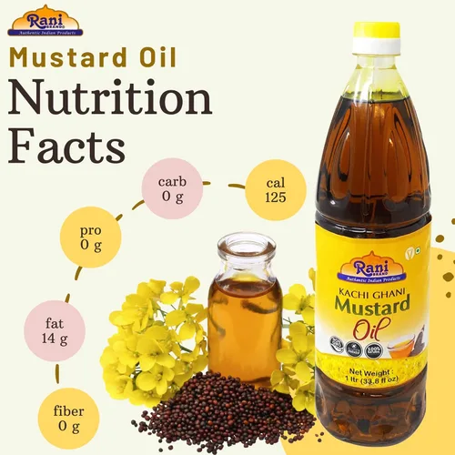 Miniatura 5 de Aceite de Mostaza Rani (Kachi Ghani) 169 Onzas (5 Litros) SIN GMO Sin Gluten Vegano 100% Natural Kosher
