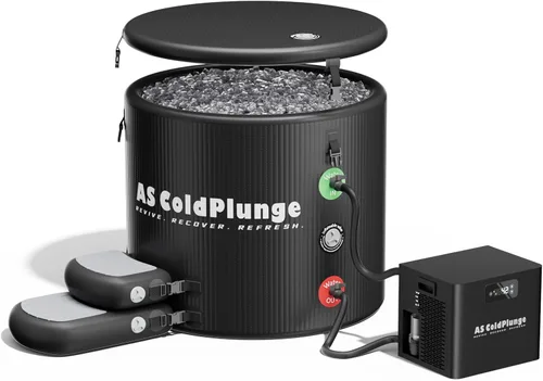 AS ColdPlunge Kit de bañera de hielo y enfriador de inmersión en frío, enfriador de baño de hielo de 1/3 HP con bomba y filtro integrados, XL de 120
