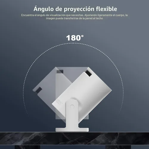 Miniatura 8 de Mini proyector inalámbrico con WIFI 6 y Bluetooth, soporte 4K 1080P Proyector portátil giratorio de 180°. Proyector de video de pantalla