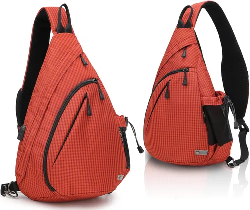 Miniatura 16 de TurnWay - Bolsa bandolera impermeable, bolsa cruzada, bolsa al hombro, con puerto de carga USB para viajes, senderismo, ciclismo, campamento Gris