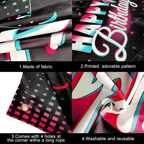 Miniatura 3 de KatchOn, Xtralarge - Cartel de feliz cumpleaños de TIK Tok, 72 x 44 pulgadas, pancarta de TIK Tok para decoraciones de feliz cumpleaños de TIK Tok