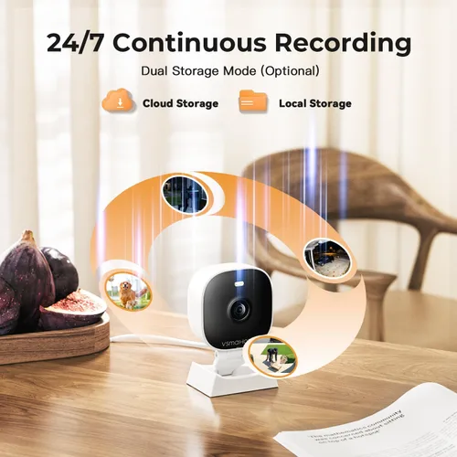 Miniatura 6 de Cámaras 2K para seguridad del hogar, interior/exterior para monitoreo de bebés/ancianos/mascotas con aplicación de teléfono, Plug & Play con cable
