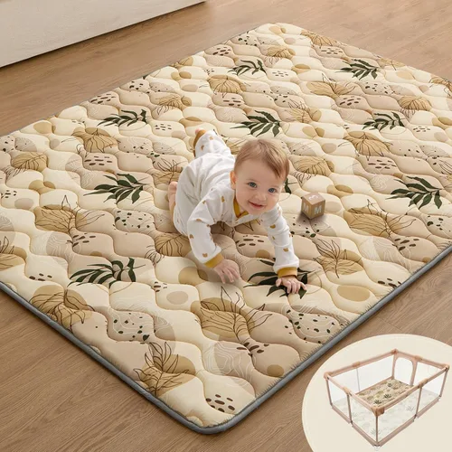 Miniatura 12 de Blissful Diary Alfombras de Juego para Bebés para Piso, Alfombra de 50x50 Pulgadas para Gatear para Corral, Alfombras de Juego de Espuma
