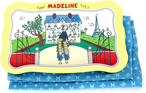 Miniatura 6 de YOTTOY Madeline Collection - Juego de té de lata para niños de 23 piezas con ilustraciones, monogramas, estuche de transporte Juego de té Madeline