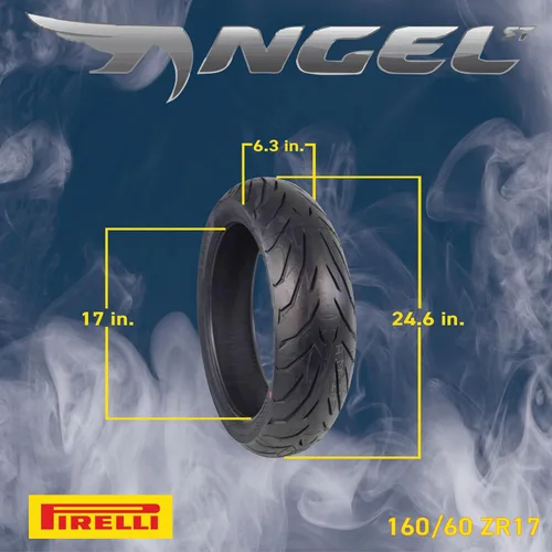 Miniatura 3 de Pirelli Angel ST 120/70ZR17 (58W) Neumáticos delanteros y 160/60ZR17 (69W) traseros para motocicleta – Neumático deportivo de alto rendimiento