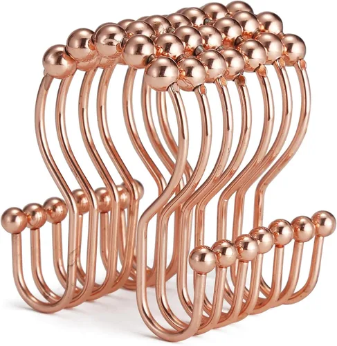 Miniatura 24 de Goowin - Ganchos de cortina de ducha, 12 piezas de anillos de cortina de ducha, colgadores de cortina de ducha de acero inoxidable, ganchos de Negro