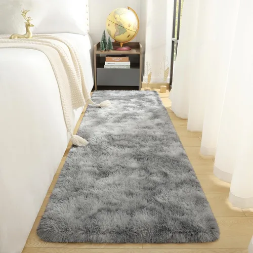 Miniatura 16 de DETUM Alfombra pequeña de 2 x 3 pies para dormitorio, Kicthen entrada, pasillo, lavable, antideslizante, color borgoña, alfombras de felpa