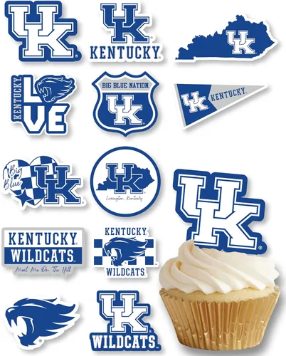 Miniatura 23 de Decoraciones para cupcakes de la Universidad de Alabama, suministros para fiestas de fútbol americano, cumpleaños, graduación (24 piezas)