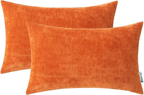 Miniatura 17 de HWY 50 Juego de 2 fundas de cojín decorativas de color rojo burdeos de 16 x 16 pulgadas para sofá, cama, sala de estar, felpilla suave y cómoda
