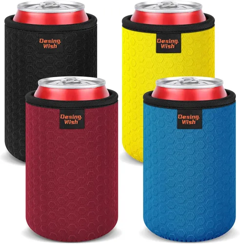 Miniatura 14 de 4 paquetes de fundas aisladas para latas delgadas de 12 onzas, con relieve en panal, fundas aisladas de neopreno para latas delgadas de refresco