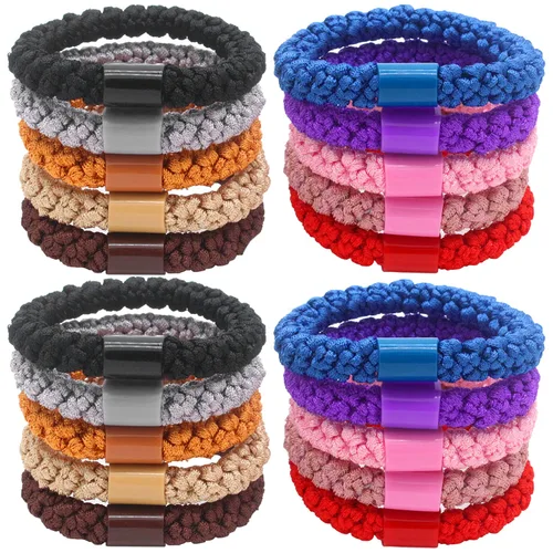 Miniatura 11 de Fashion & Lifestyle 20 ligas grandes para el cabello, caballo, para cabello grueso, bandas elásticas para el cabello, cuerdas tejidas para mujeres