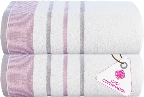 Miniatura 91 de CASA COPENHAGEN Juego de 6 toallas de palomitas de maíz, color azul polvoriento, 21.16 oz/m², 2 toallas de baño, 2 toallas de mano y 2 toallas