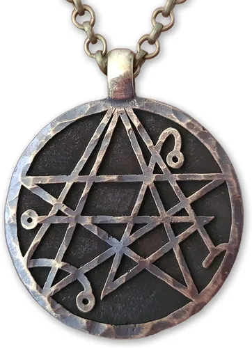 Miniatura 6 de Baldur Jewelry - Collar con colgante de pulpo de Lovecraft Cthulhu en plata de ley 925, símbolo amarillo, hecho a mano, amuleto de Necronomicum