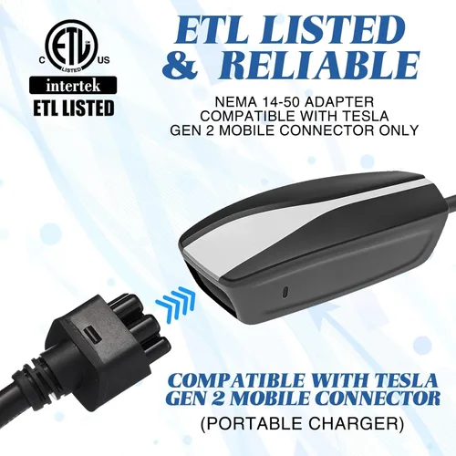 Miniatura 3 de Relaxweex Adaptador de 16 pulgadas compatible con Tesla Gen 2 Cargador portátil portátil Conecta el cargador móvil al mango