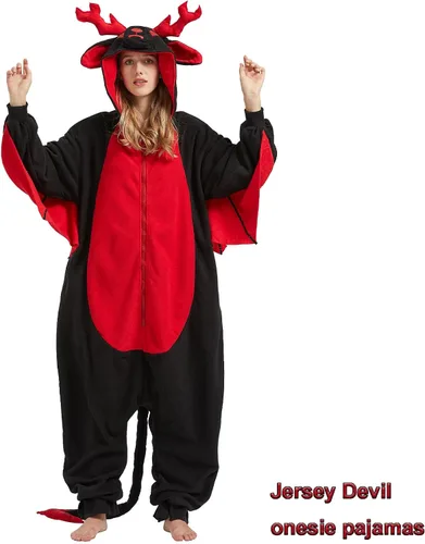 Miniatura 6 de WAWRTOU Jersey Devil Onesie para adultos - Halloween de una sola pieza mítico y cómodo unisex