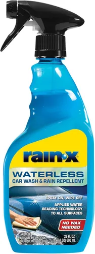 Rain-X 620143 Lavado de Auto sin Agua y Repelente de Lluvia, 23 onzas líquidas. Spray Limpiador sin Enjuague para un Acabado sin Manchas, Perfecto