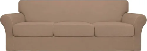 Miniatura 11 de Easy-Going Funda de sofá suave y elástica de 3 piezas para perros, funda de sofá lavable para sofá de 2 cojines separados, protector elástico