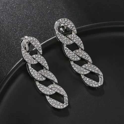 Miniatura 6 de Aretes de clip para mujer, aretes de cadena con clip para niñas