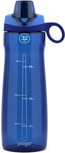 Miniatura 19 de Pogo Botella de agua de plástico sin bisfenol A con tapa con pico de 32 onzas, color azul atolón Azul (Blue Atoll)