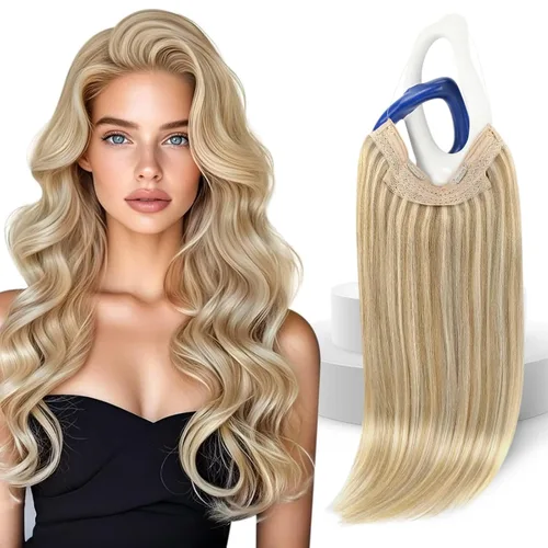 Miniatura 40 de Sunny Hair - Extensiones de cabello humano con banda invisible, color rubio platino (#60), 20 pulgadas