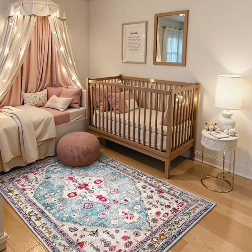 Miniatura 22 de Lahome Alfombra Bohemia Tribal Lavable de 3 x 5, Alfombras Antideslizantes para Entrada, Dormitorio, Sala de Estar, Vintage, Ultra Suave, No