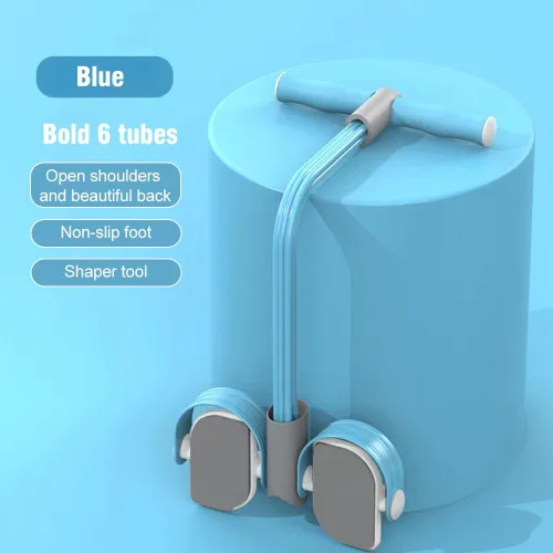 Miniatura 3 de Entrenador Abdominal, Equipo de Entrenamiento para Abdominales, Cuerda Elástica de 6 Tubos para Fitness, Cuerda de Tensión para Dominadas, Banda