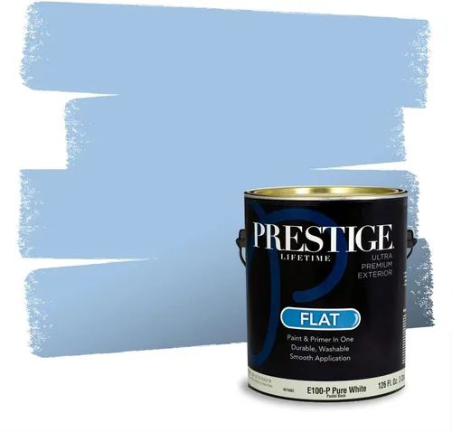 Miniatura 1043 de Pintura Exterior + imprimación PRESTIGE, todo-en-uno, 1 galón, acabado mate, color comparable al Valspar* Royal Gray* VS151-Gris real