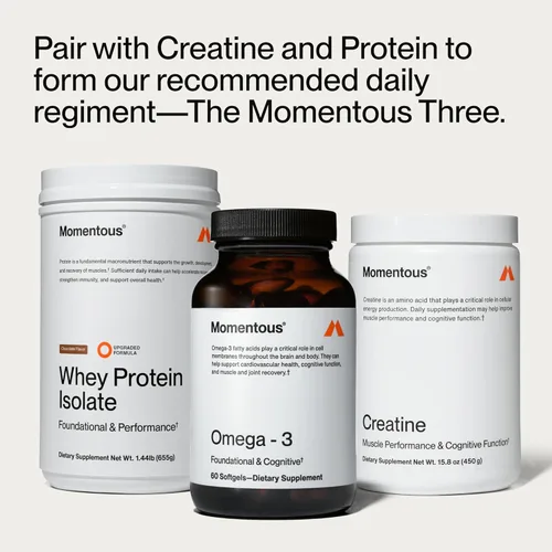 Miniatura 7 de Momentous Aceite de pescado omega-3 – Suplemento EPA y DHA de alta potencia para hombres y mujeres – Apoya la salud del corazón, las articulaciones