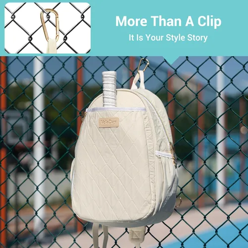 Miniatura 5 de Bolsa de pickleball para mujer, acolchada y elegante, correa de hombro ajustable, 2 compartimentos de almacenamiento para remos, bolas, zapatos