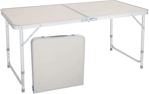 Mesa plegable de aluminio portátil para campamento, altura ajustable, ligera para fiestas, playa, patio trasero, barbacoa, interior y exterior