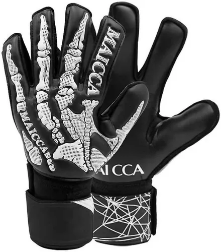 Guantes de portero de fútbol para jóvenes adultos, talla 7-10, guantes de portería de fútbol con protección de dedos, palma de látex y pulsera de
