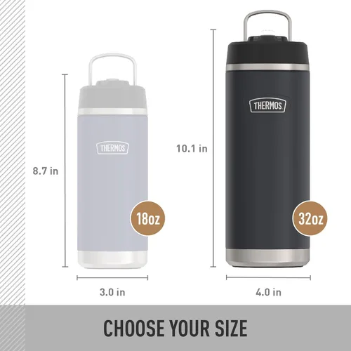 Miniatura 5 de THERMOS ICON SERIES, botella de agua de acero inoxidable con tapa de pajilla, 32 onzas, Glacier